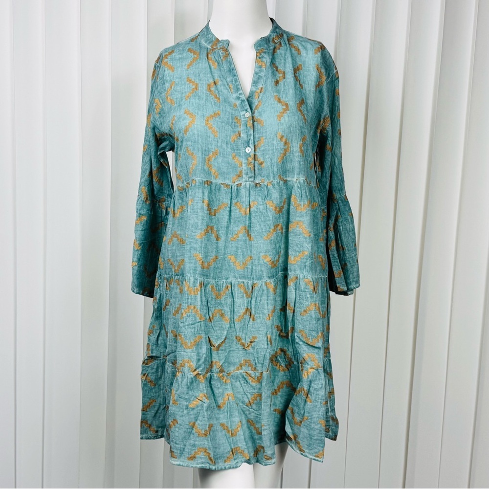 Rhea Boho Printed Long Tunic Top S/M  PTP 20 NWT Boutique